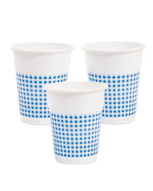 25 Trinkbecher weiß/blau 350ml