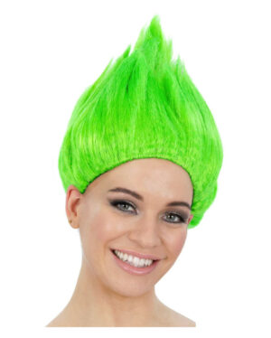 90s Troll Perücke Neongrün