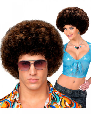 Afro Perücke Medium Braun