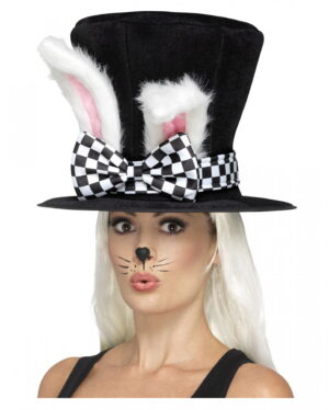 Alice im Wunderland Zylinder mit Kaninchen-Ohren
