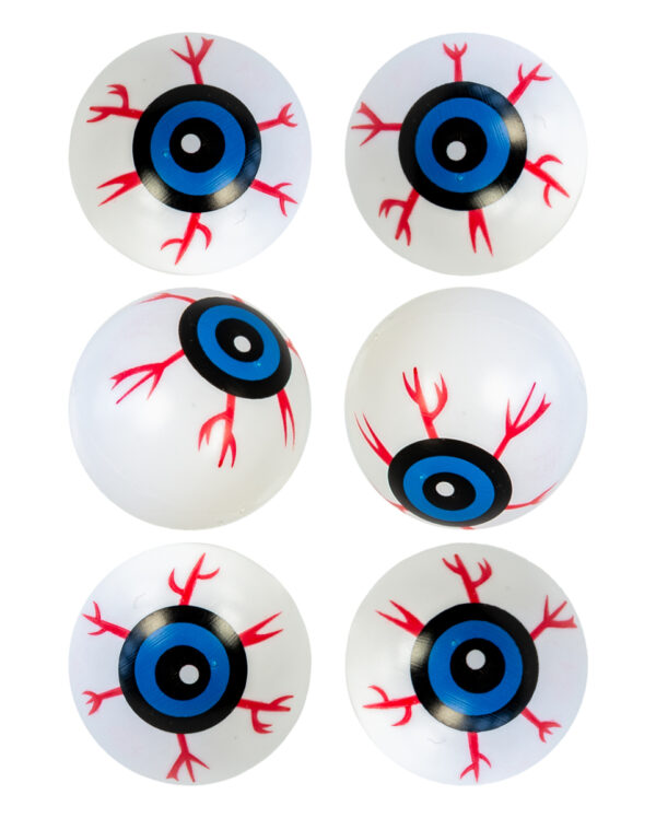 Augäpfel mit Blauen Augen aus Kunststoff 6 Stück