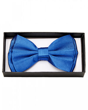 Blaue Satin Fliege Deluxe