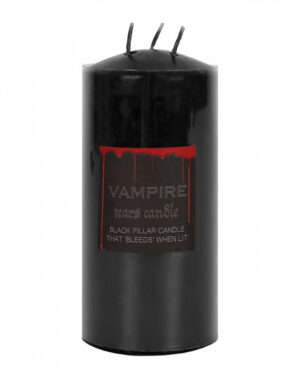Blutende Schwarze Vampir Stumpenkerze 15cm