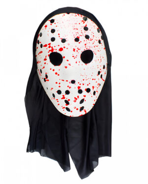 Blutige Hockey Maske mit Kapuze
