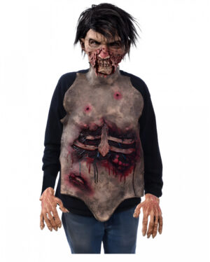 Blutiger Zombie Oberkörper mit Rippenfraktur