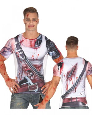 Blutiges Cyborg T-Shirt One Size