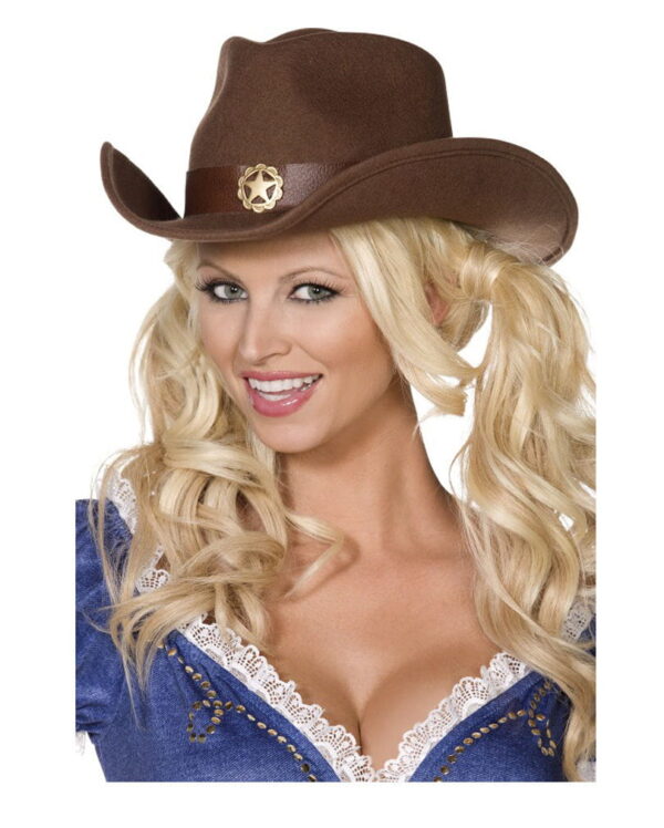 Brauner Cowboyhut aus Filz
