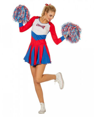 Cheerleader Damen Kostüm rot-blau 46
