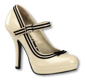 Cremefarbene Pumps mit Plateau 37