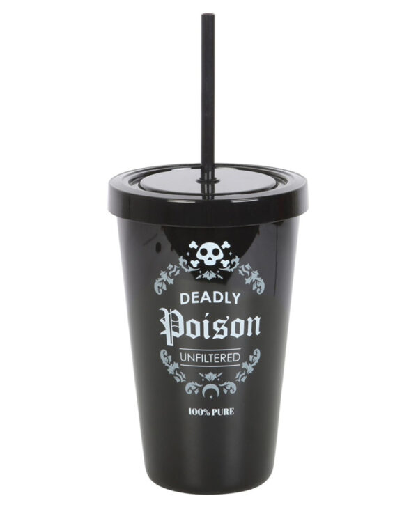 "Deadly Poison" Getränkebecher mit Trinkhalm