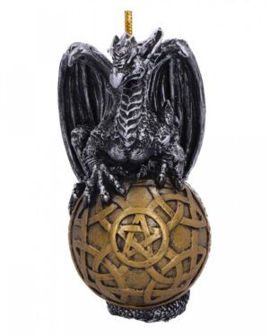 Drache mit Tribals & Pentagramm Weihnachtskugel 10cm