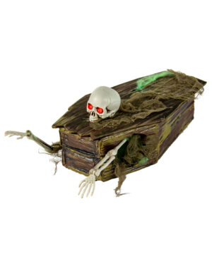 Fahrender Sarg mit Skelett Animatronic 34cm