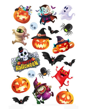 Farbenfrohe Halloween Kindertattoos