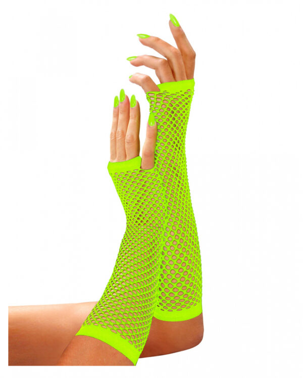 Fingerlose Netzhandschuhe Neon Grün