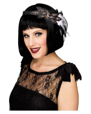 Flapper Haarband Deluxe Grau