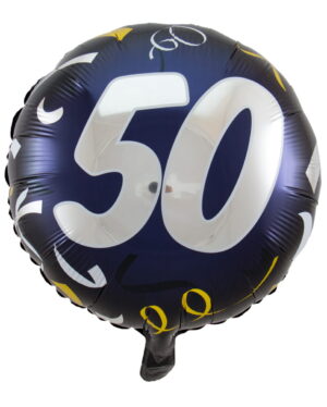Folienballon 50 schwarz-gold 45cm