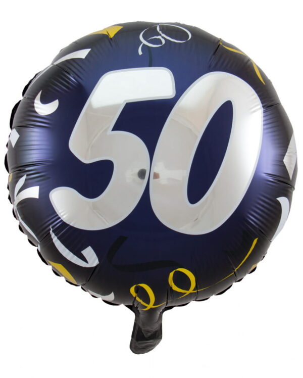 Folienballon 50 schwarz-gold 45cm