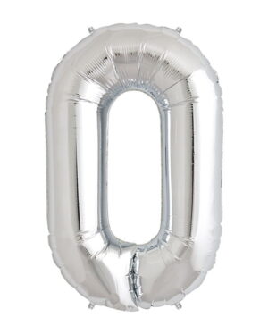 Folienballon Zahl 0 Silber
