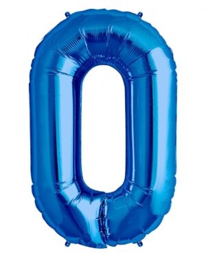 Folienballon Zahl 0 blau