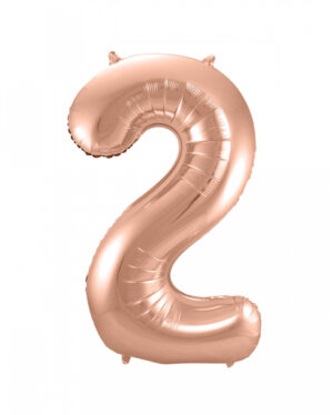 Folienballon Zahl 2 Rose Gold