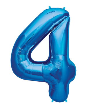 Folienballon Zahl 4 Blau
