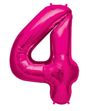 Folienballon Zahl 4 Pink