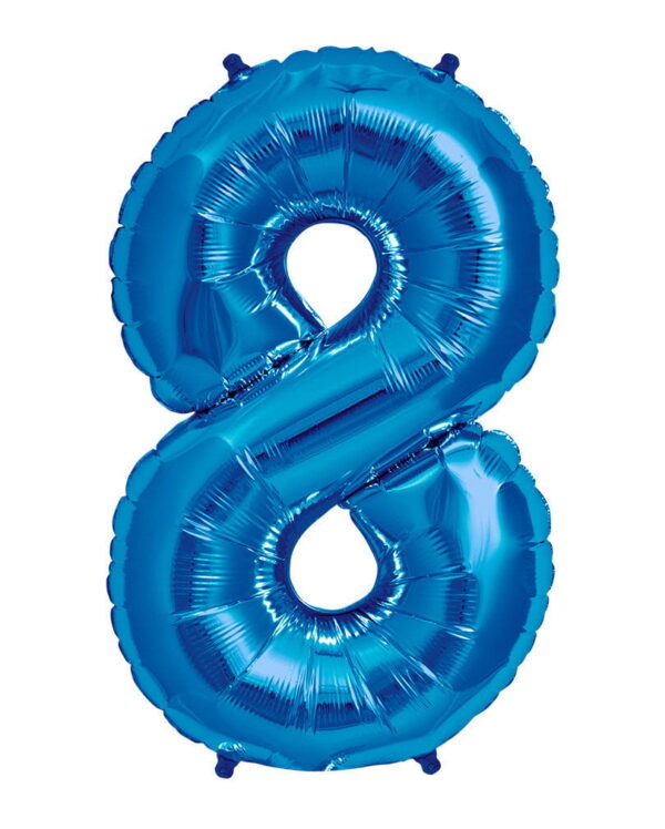 Folienballon Zahl 8 Blau