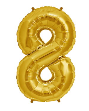 Folienballon Zahl 8 Gold