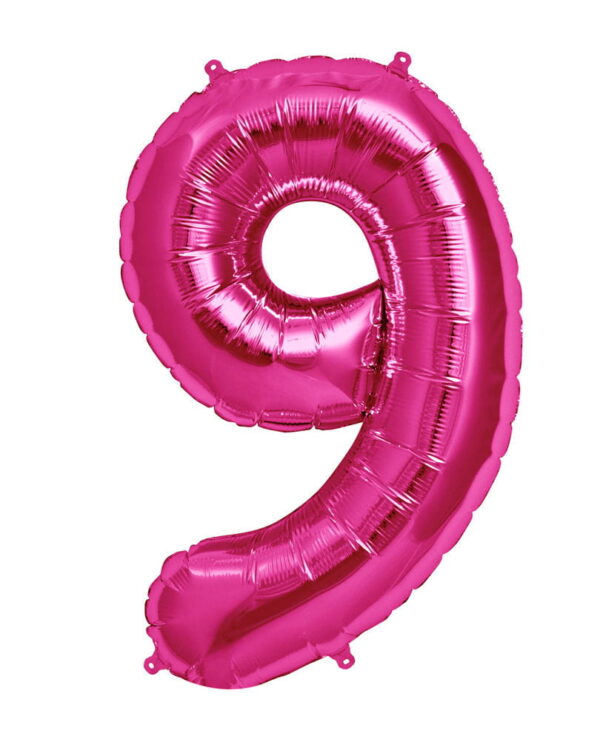 Folienballon Zahl 9 Pink
