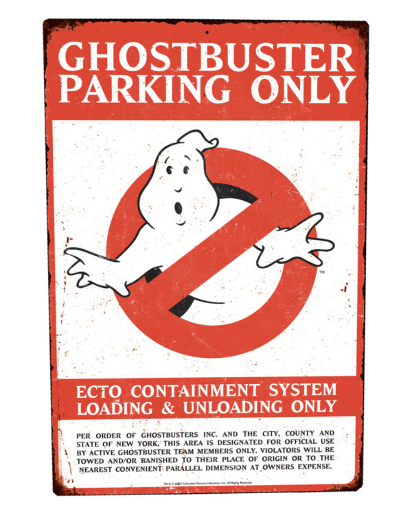 Ghostbuster Parking Only Metallschild