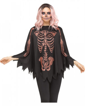 Glitter Skelett Poncho Rosé Gold