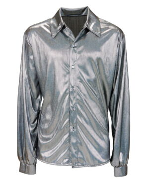 Glitzer Discohemd Silber XL