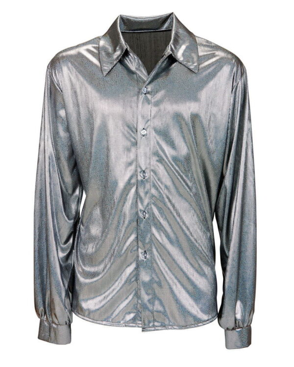 Glitzer Discohemd Silber XL