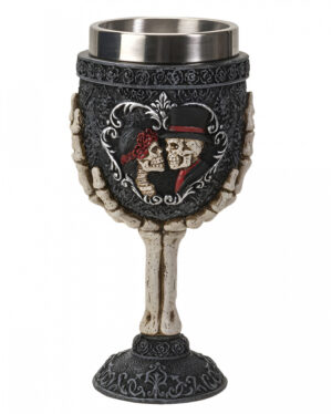 Gothic Kelch mit Skelett Hochzeitspaar 18