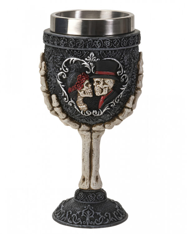 Gothic Kelch mit Skelett Hochzeitspaar 18