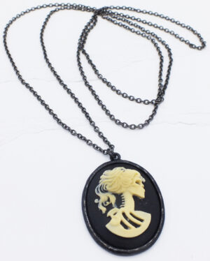 Gothic Kette Totenkopf Cameo schwarz