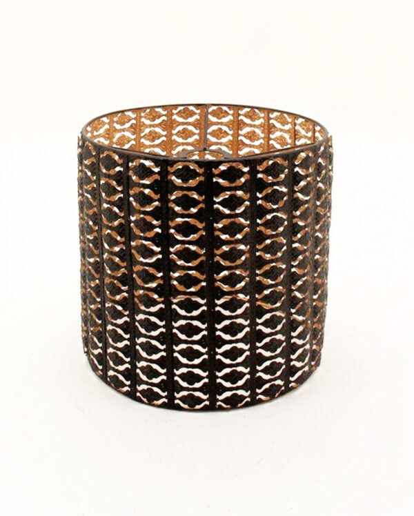 Gothic Lampenschirm Schwarz-Gold aus Metall 26cm