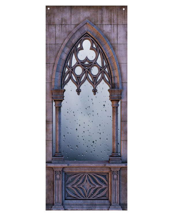 Gothic Schloss Fenster als Tür & Wanddeko 78x200cm