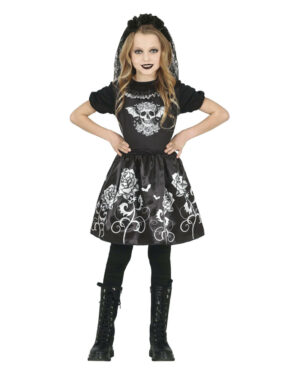 Gothic Skelett Braut Kinderkostüm XL (10-12 Jahre)