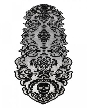 Gothic Skull mit Spitze Tischläufer 180cm
