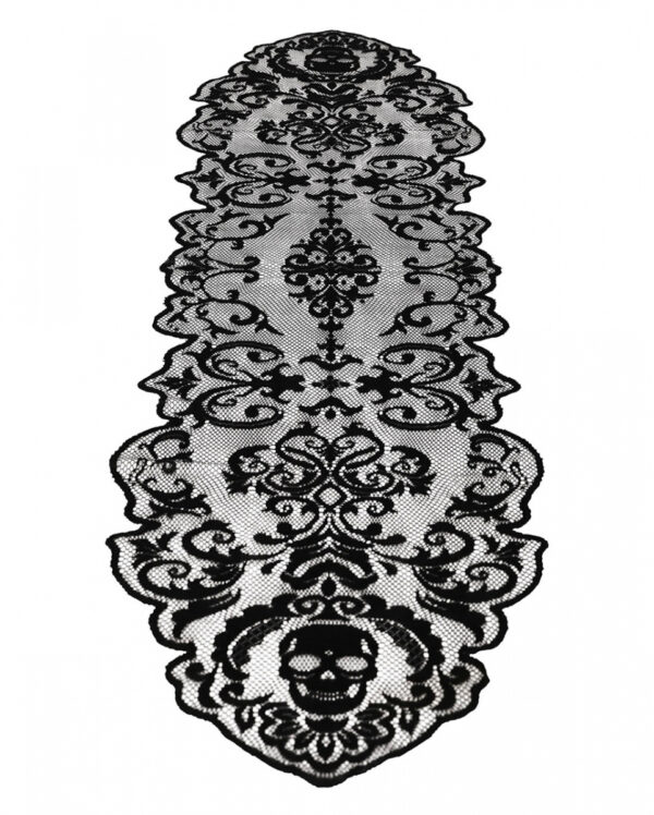 Gothic Skull mit Spitze Tischläufer 180cm