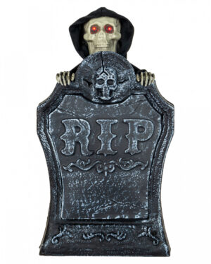 Grabstein mit Verstecktem Grim Reaper Animatronic 39cm