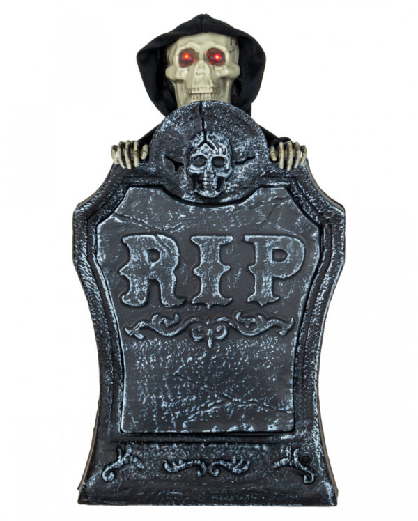 Grabstein mit Verstecktem Grim Reaper Animatronic 39cm