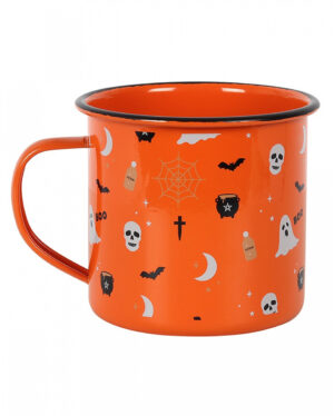 Halloween Emaille Tasse