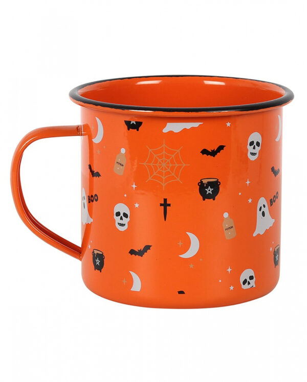 Halloween Emaille Tasse