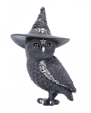 Halloween Eule mit Hexenhut 30cm