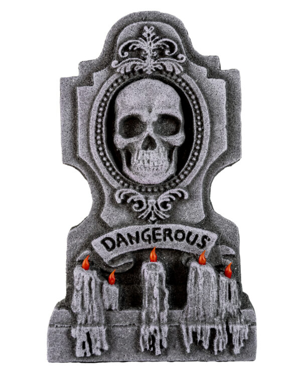 Halloween Grabstein mit Skull & Kreuz 53cm