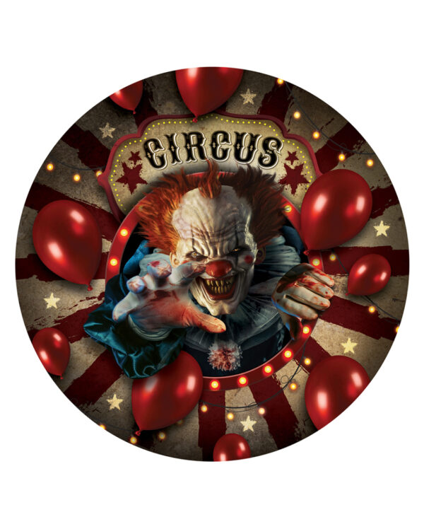Halloween Horrorclown Circus Pappteller 6 St.