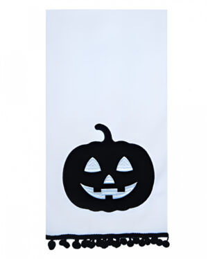 Halloween Kürbis Geschirrtuch Weiß-Schwarz