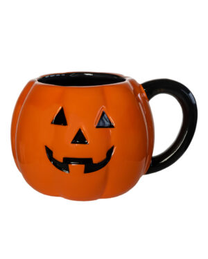 Halloween Kürbis Tasse mit Schwarzem Henkel 500ml